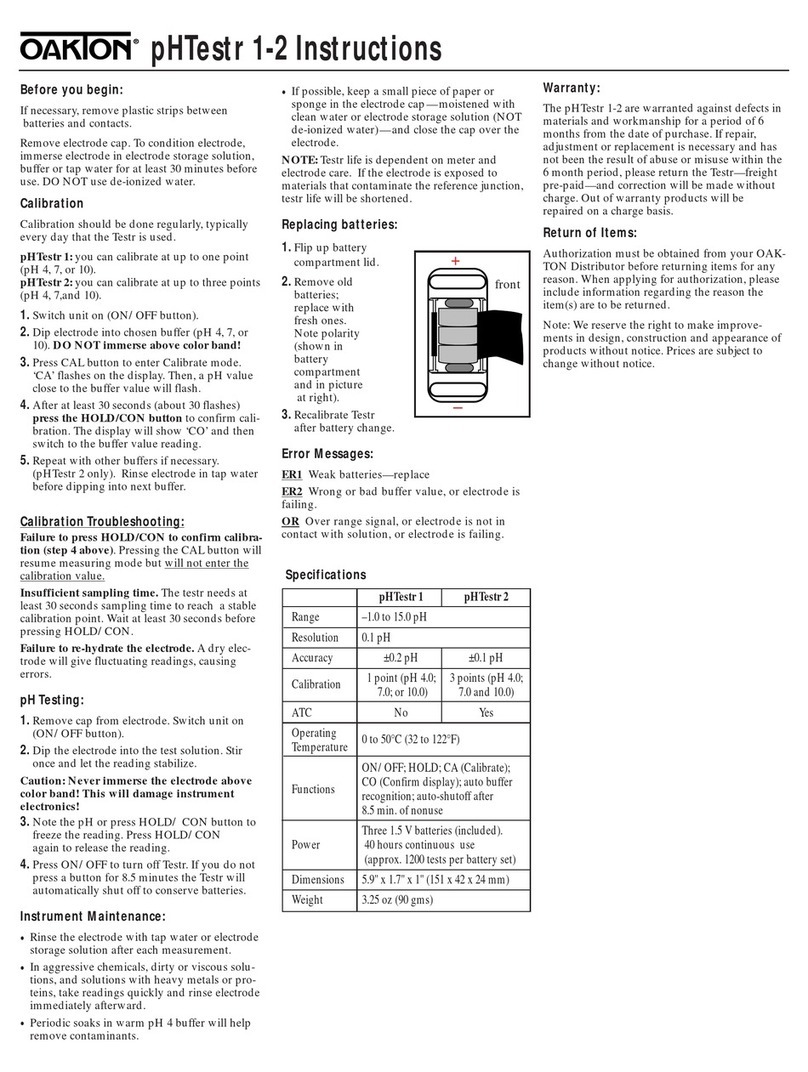 Oakton pHTestr 1 User manual