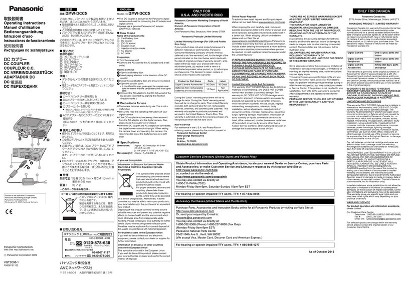 Panasonic DMW-DCC5 User manual