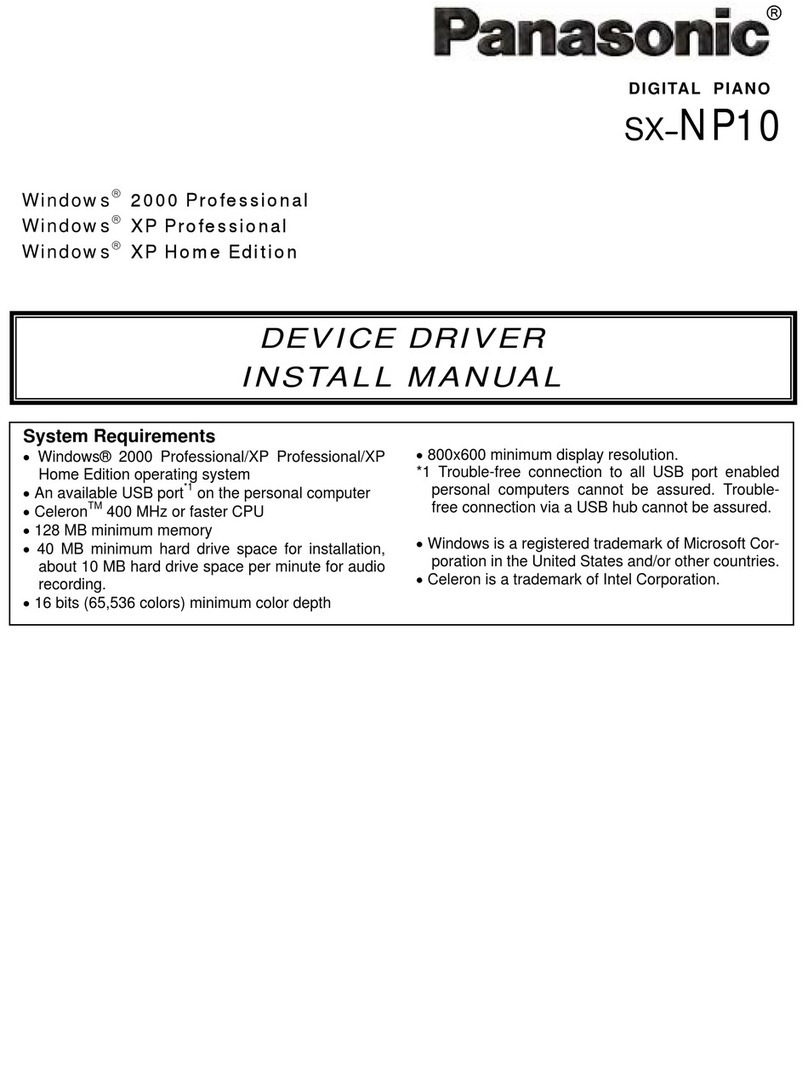 Panasonic SXNP10 - DIGITAL PIANO Release note Panasonic SXNP10 - DIGITAL PIANO Release note