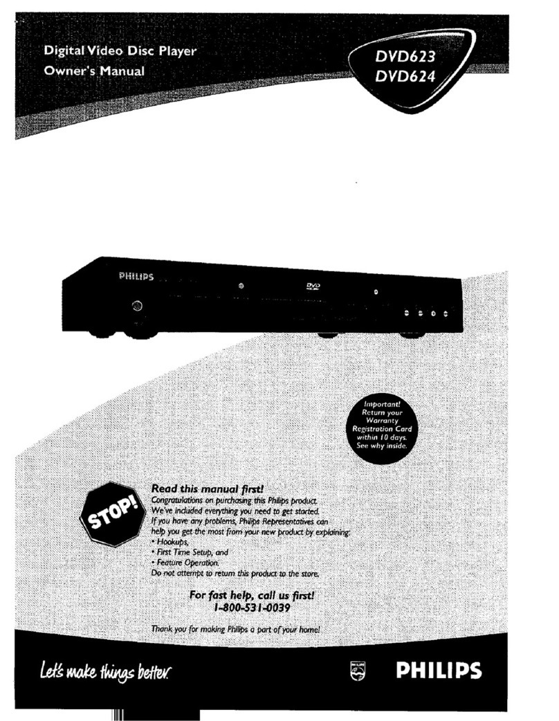 Philips DVD 623 owner's manual