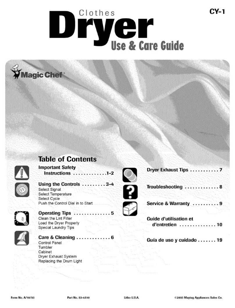 Magic Chef CYE3004AZW User manual