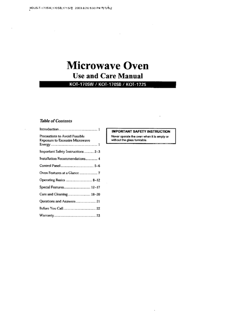 Magic Chef KOT-172S use and care manual