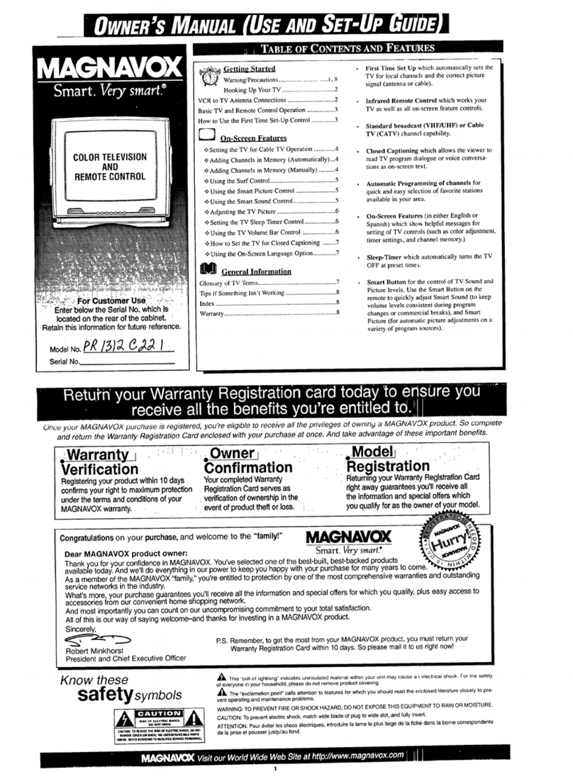 Magnavox PR1312C221 owner's manual