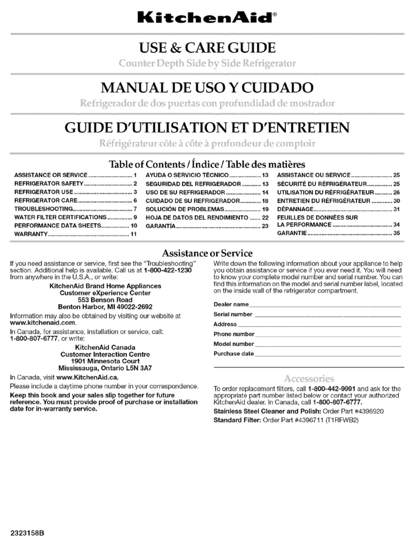 KitchenAid KSCS23FTWH00 User manual KitchenAid KSCS23FTWH00 User manual