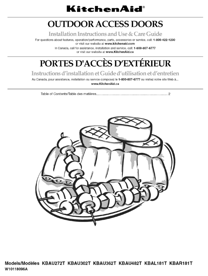 KitchenAid KBAU272T Installation Instructions and Use & Care Guide