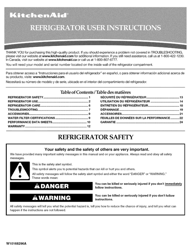 KitchenAid KSCK23FVBL02 User manual