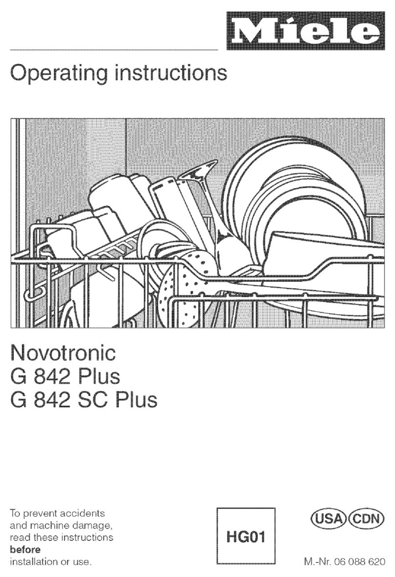 Miele NOVOTRONIC G 842 PLUS operating instructions
