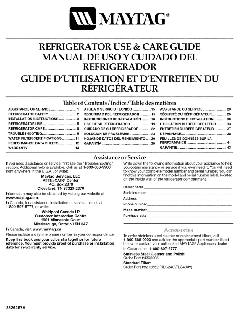 Maytag MSD2269KEB02 User manual