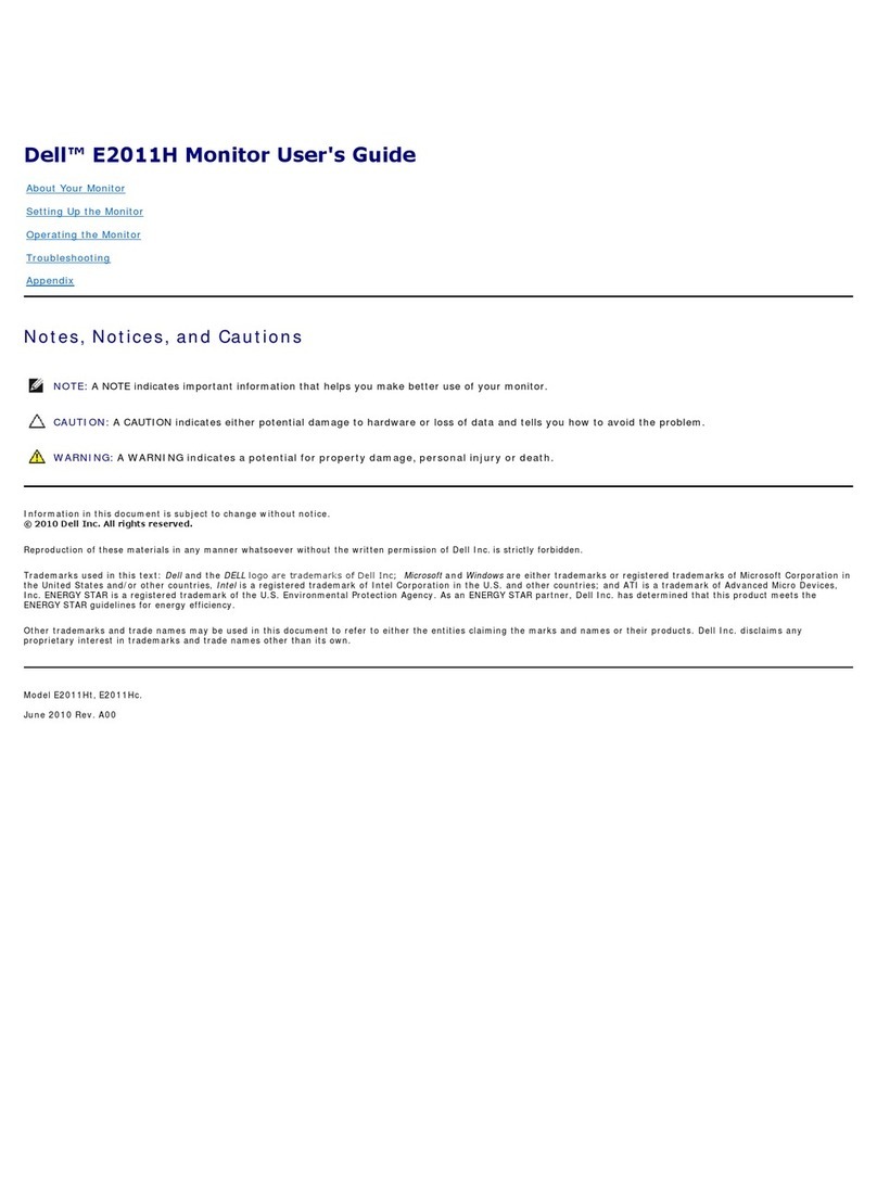 Dell E2011H User manual Dell E2011H User manual