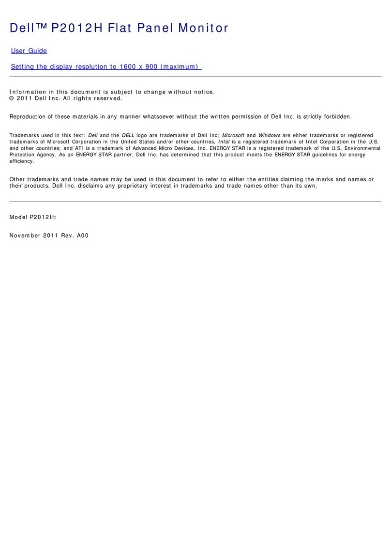 Dell P2012H User manual