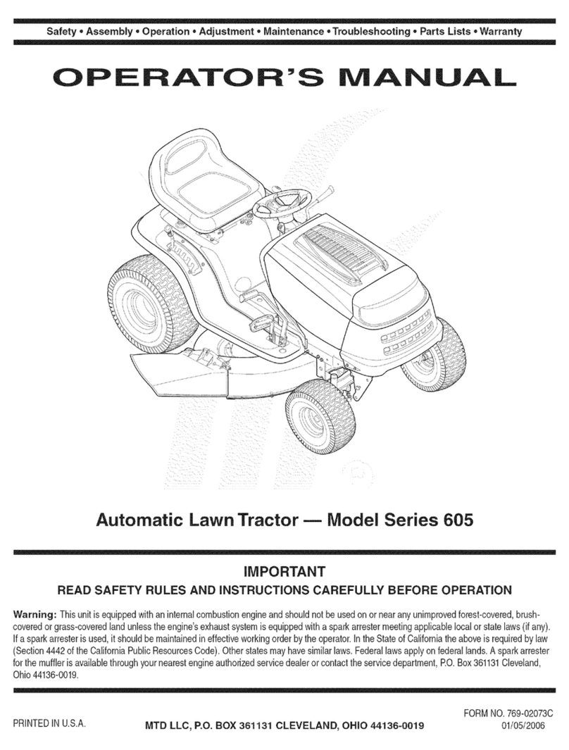 MTD 605 Series Operator's manual