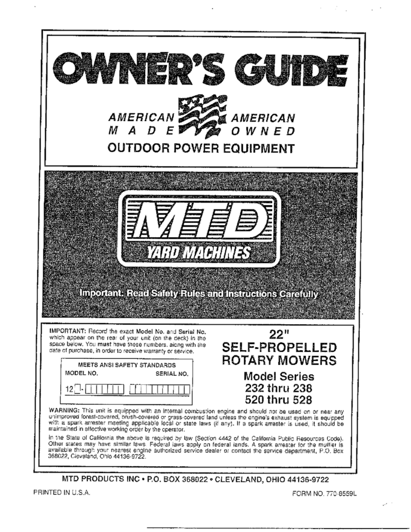 Yard Machines 232 series User manual