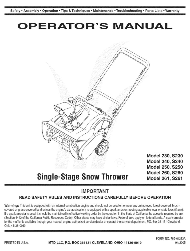 MTD S261 Operator's manual