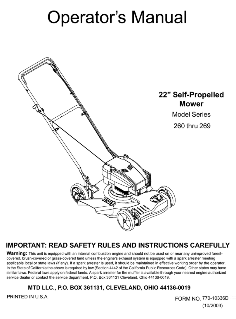 MTD 260 Series Operator's manual