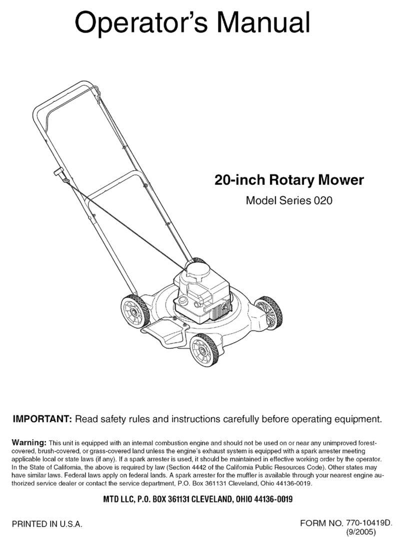 MTD 020 Series Operator's manual
