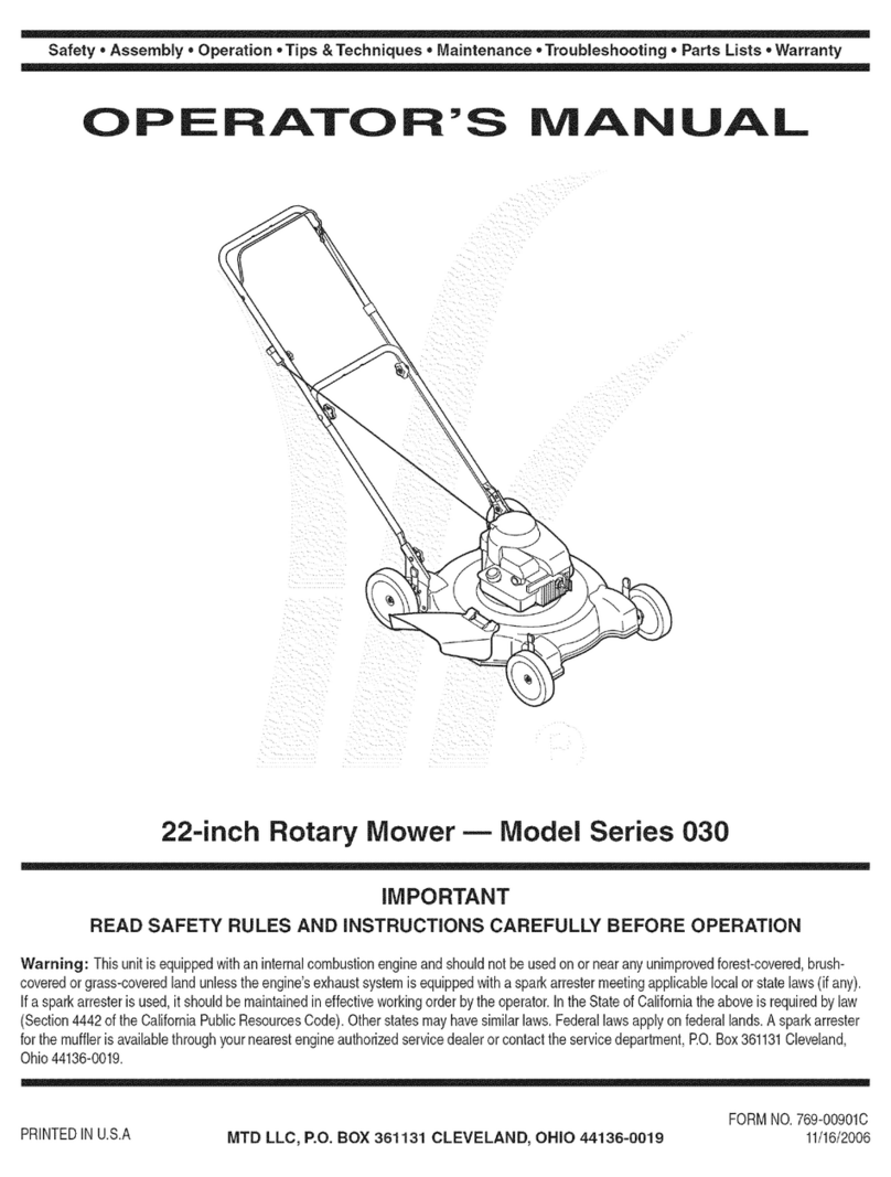 MTD 030 Series Operator's manual