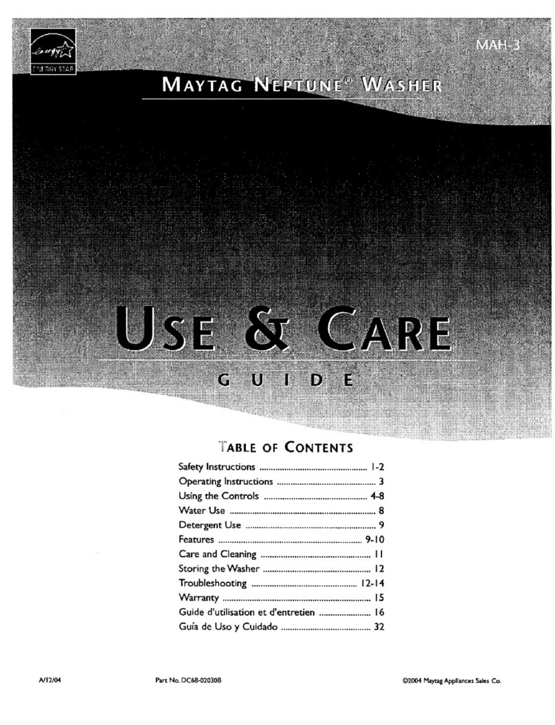 Maytag Neptune MAH-3 Series User manual