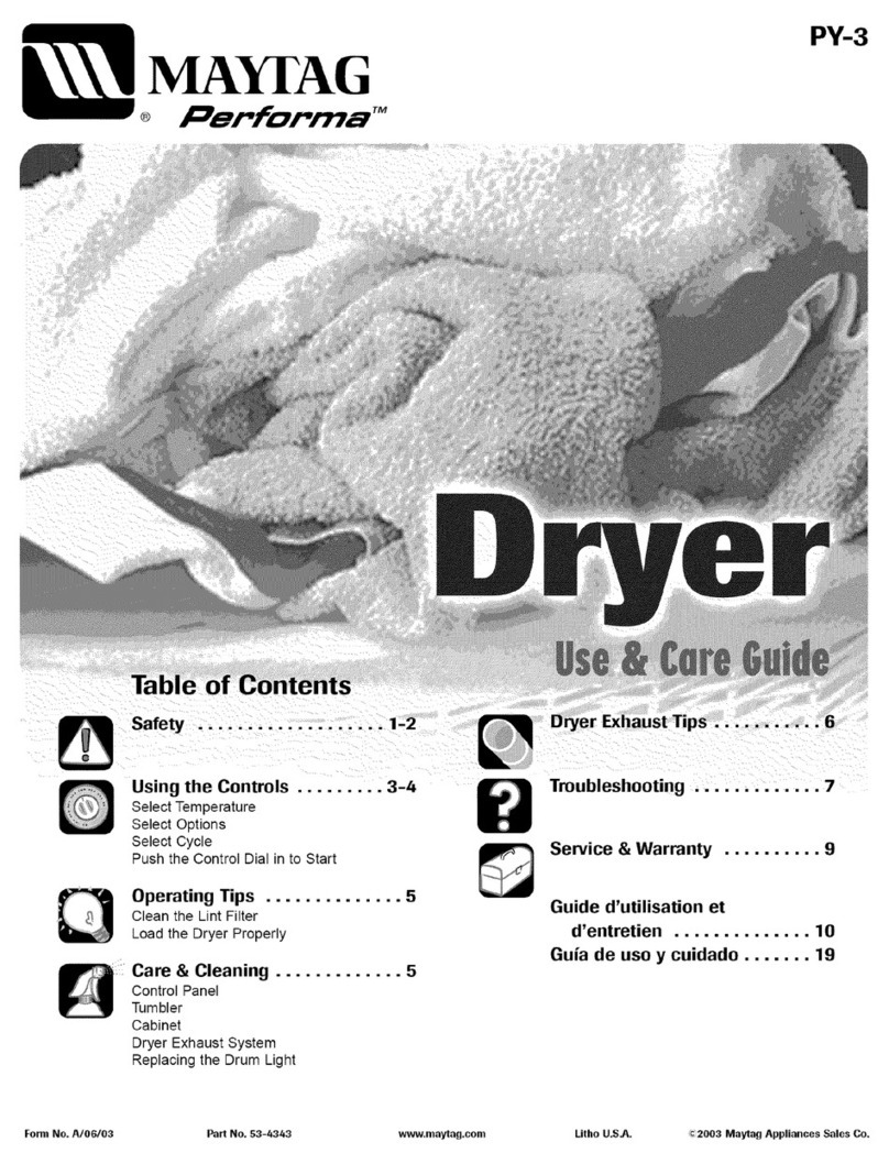 Maytag Performa PYGT244AWW Use & care guide