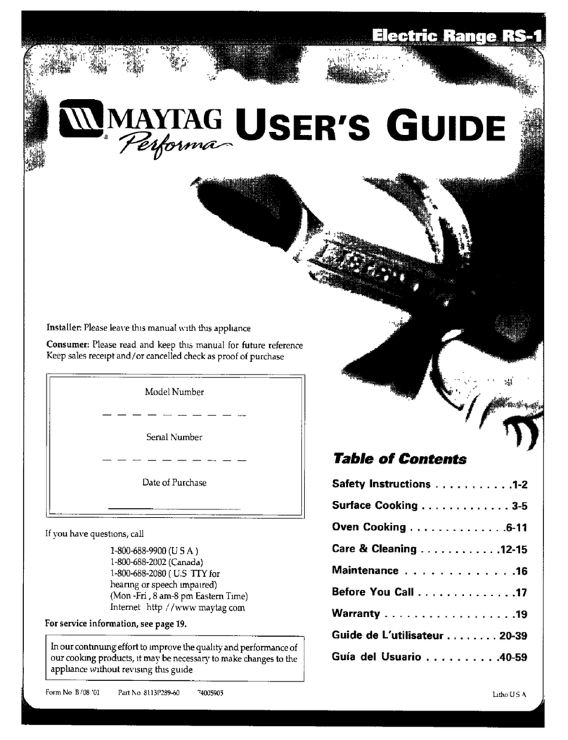 Maytag Performa PER5510BAW user guide