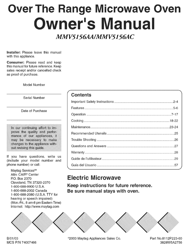 Maytag MMV5156AA User manual