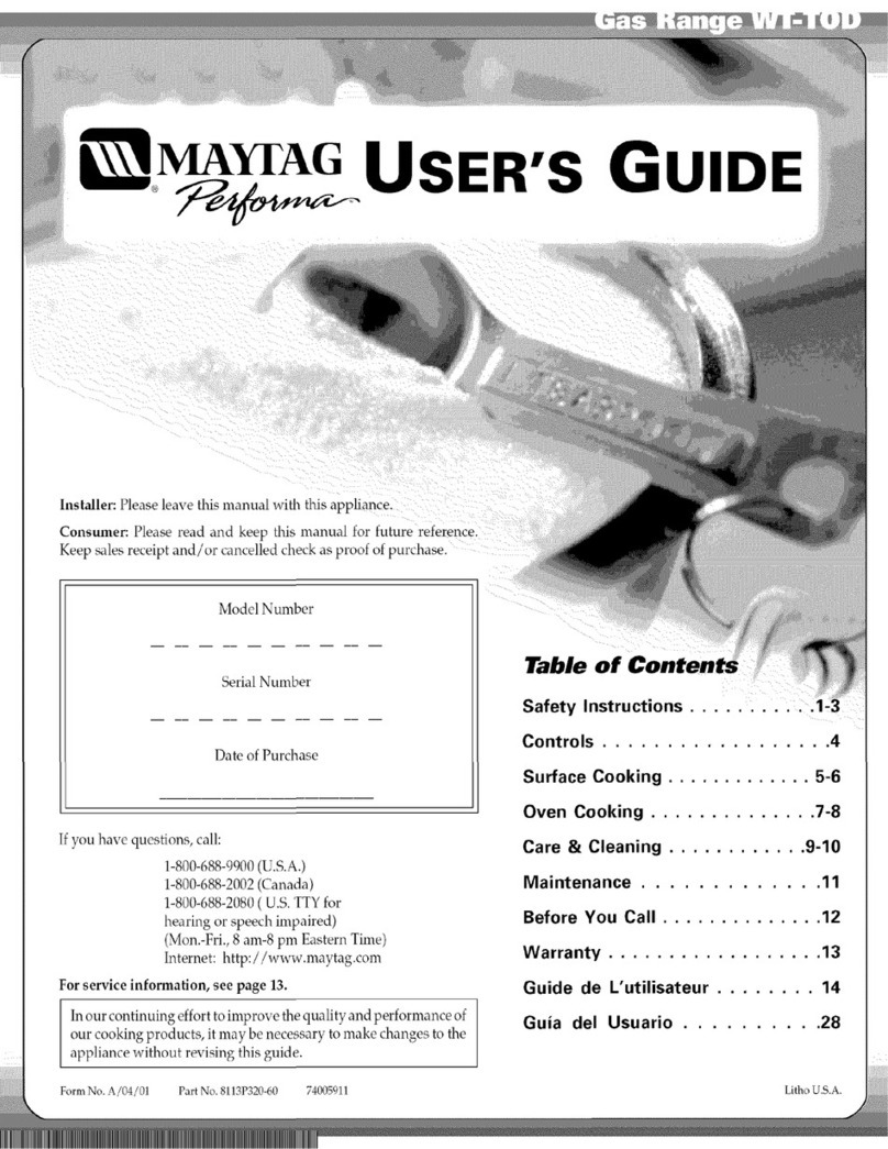 Maytag Performa WT-TOD user guide