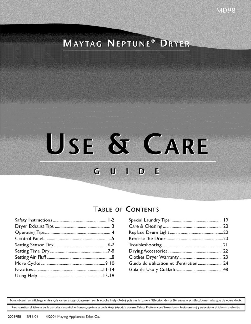 Maytag Neptune MD9800AYW User manual