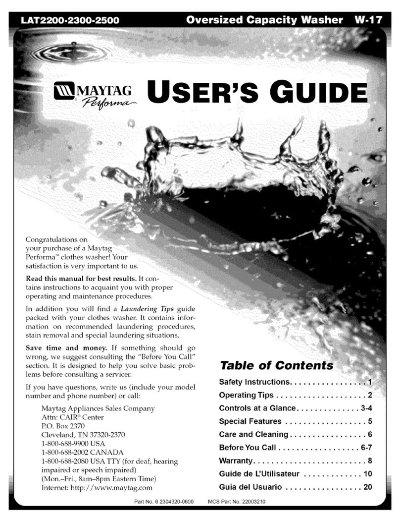 Maytag LAT2200AAE User manual