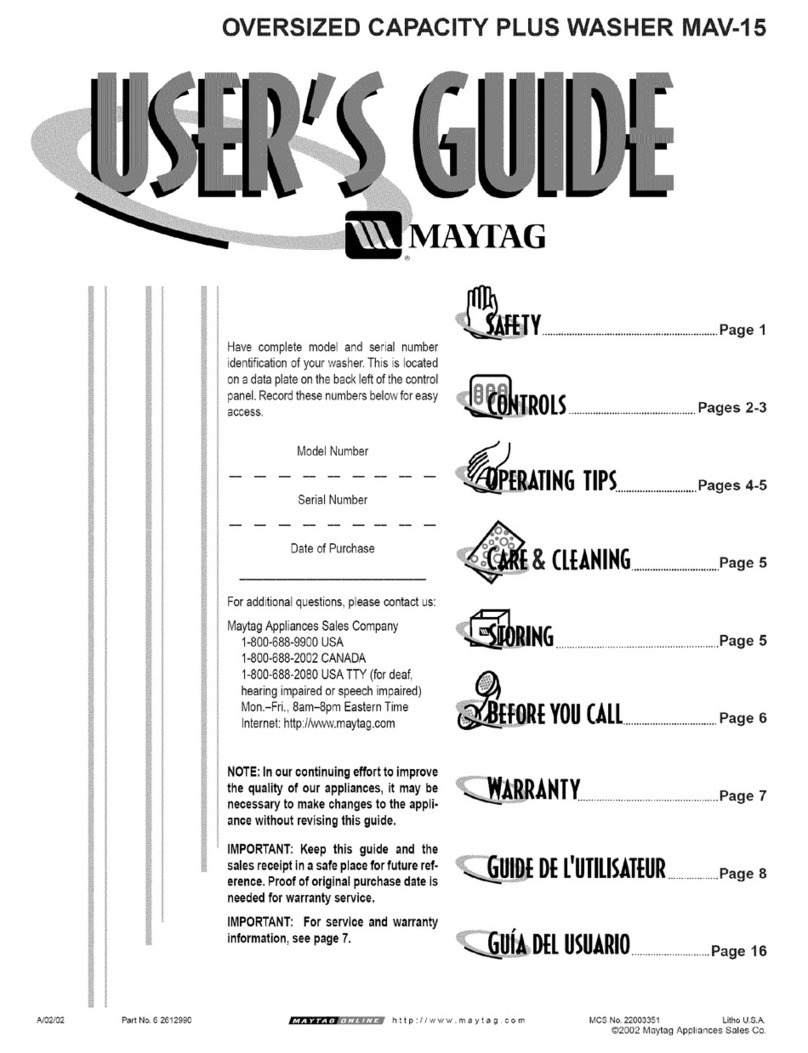 Maytag MAV7600AWQ User manual
