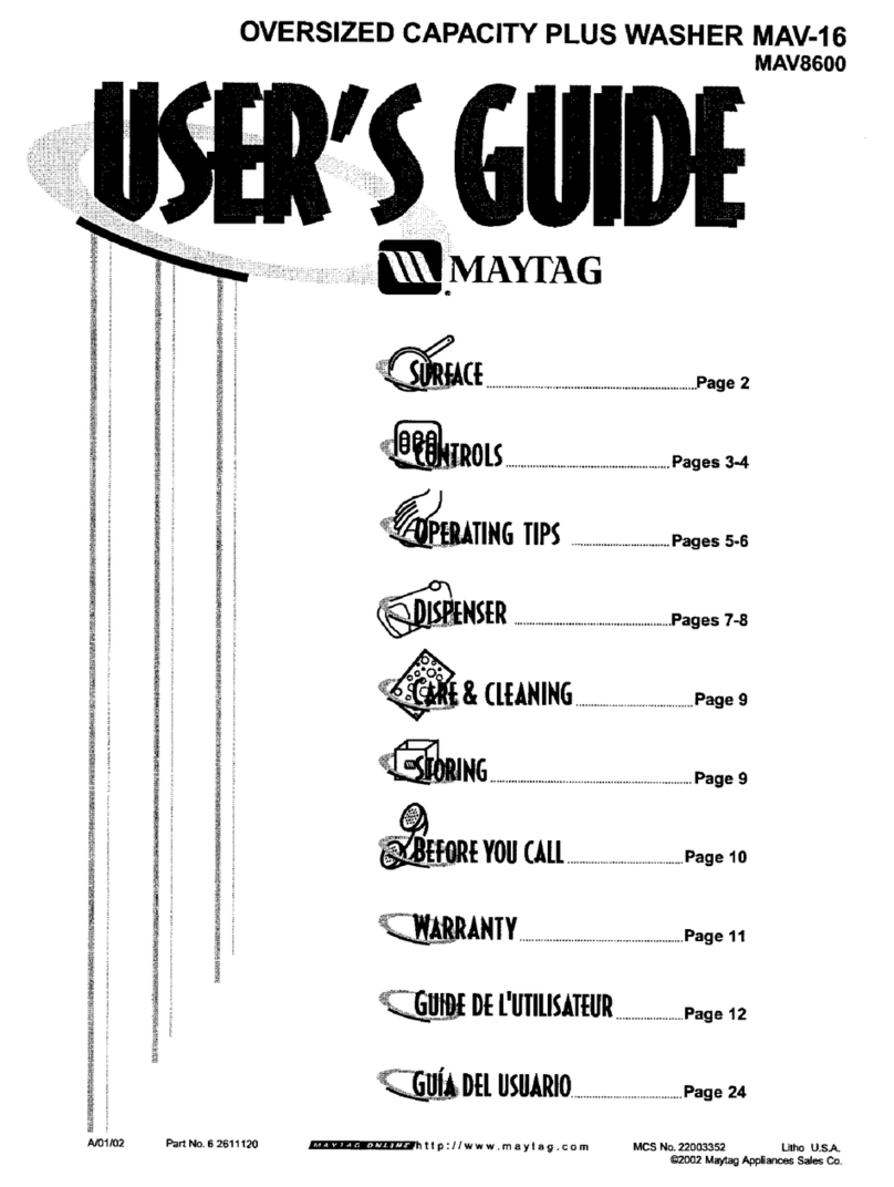 Maytag MAV8600 User manual