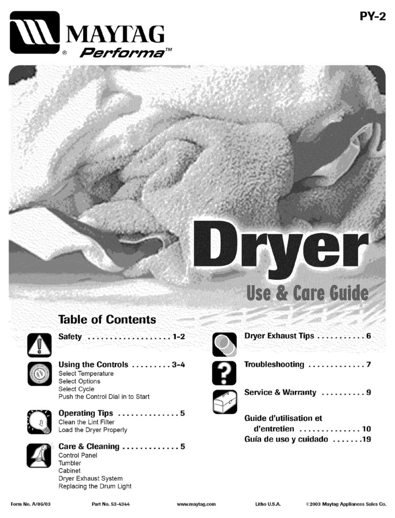 Maytag Performa PYET444AYW Use & care guide