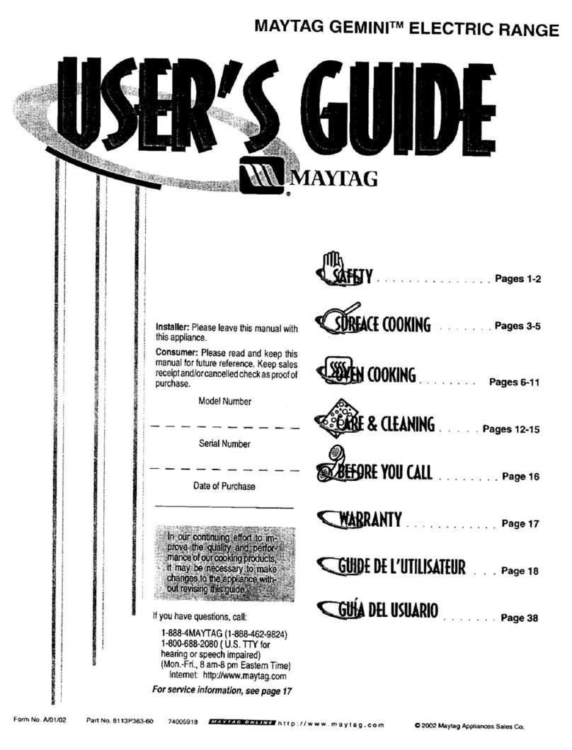 Maytag Gemini MER6769BAQ user guide