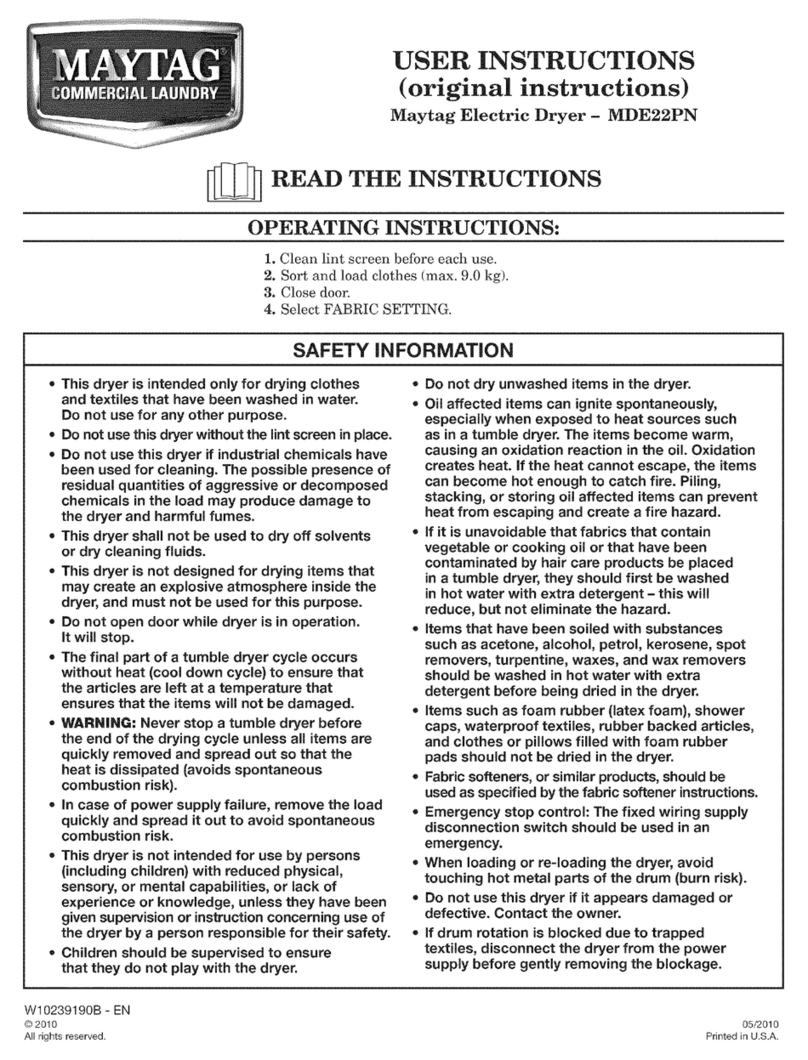 Maytag MDE22PN User manual