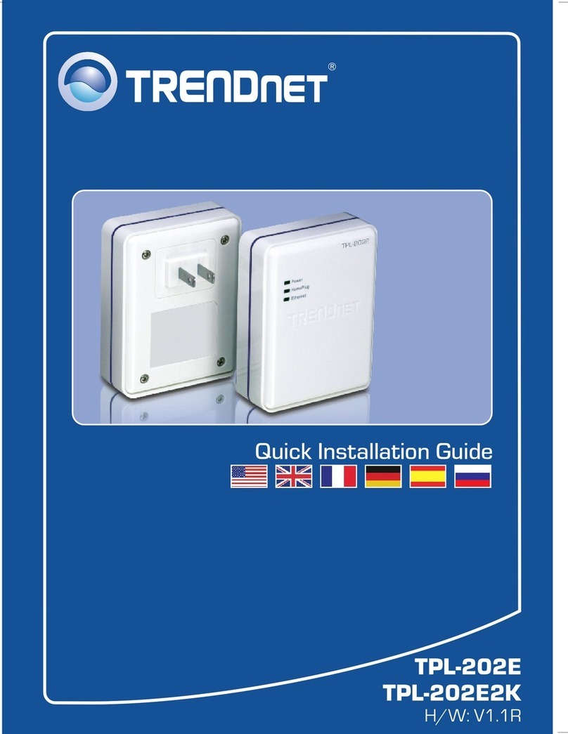 TRENDnet TPL-202E2K - Powerline Fast EN Adapter User manual TRENDnet TPL-202E2K - Powerline Fast EN Adapter User manual