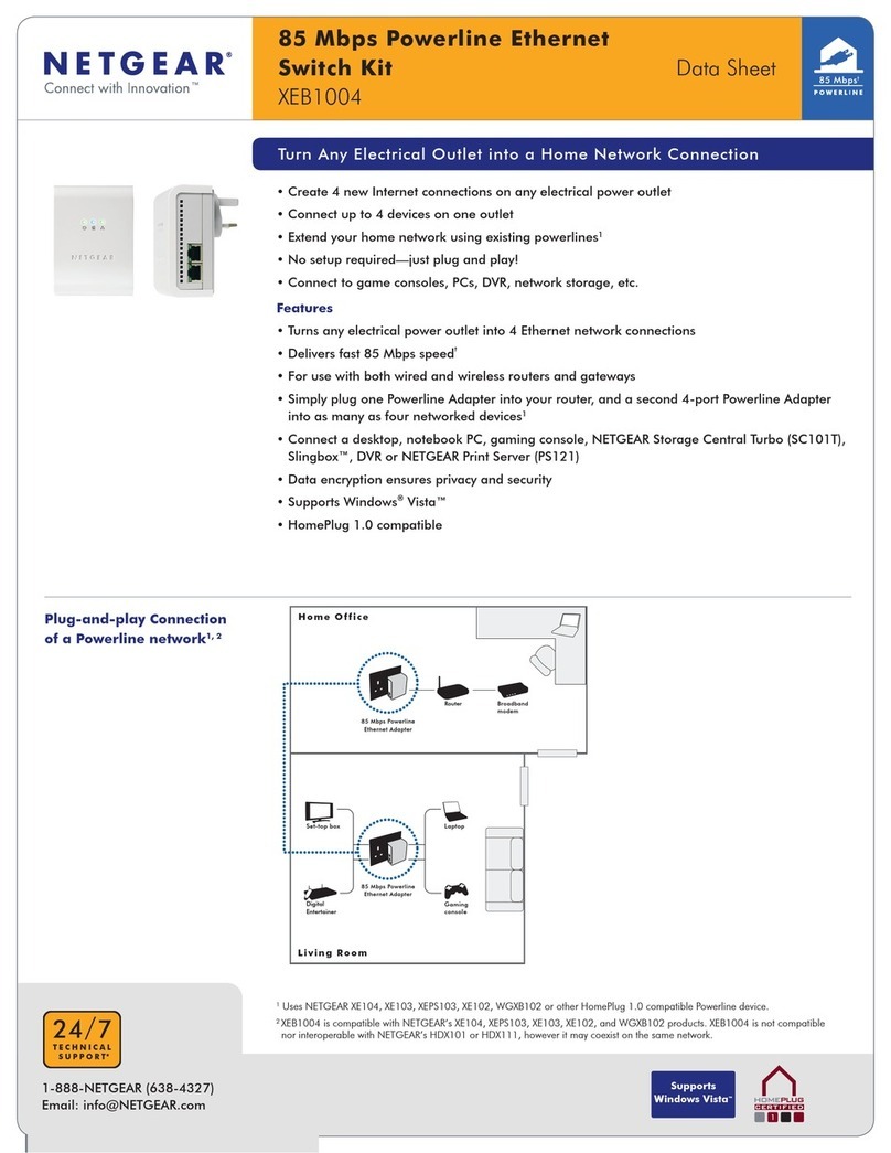 NETGEAR XEB1004 - 85 Mbps Powerline EN Switch datasheet NETGEAR XEB1004 - 85 Mbps Powerline EN Switch datasheet