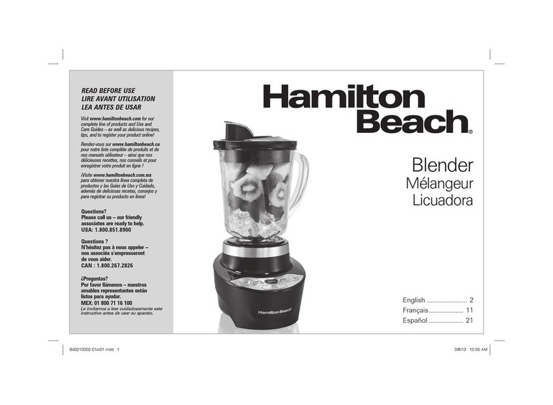 Hamilton Beach 56206 Owner's manual