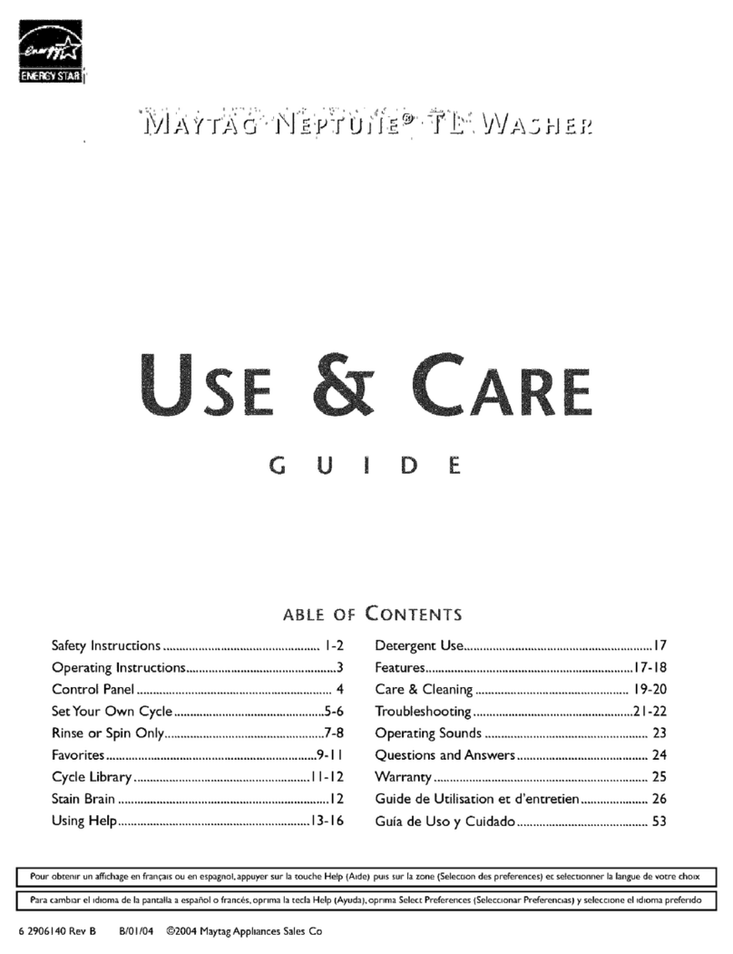 Maytag Neptune FAV9800AWW Use & care guide