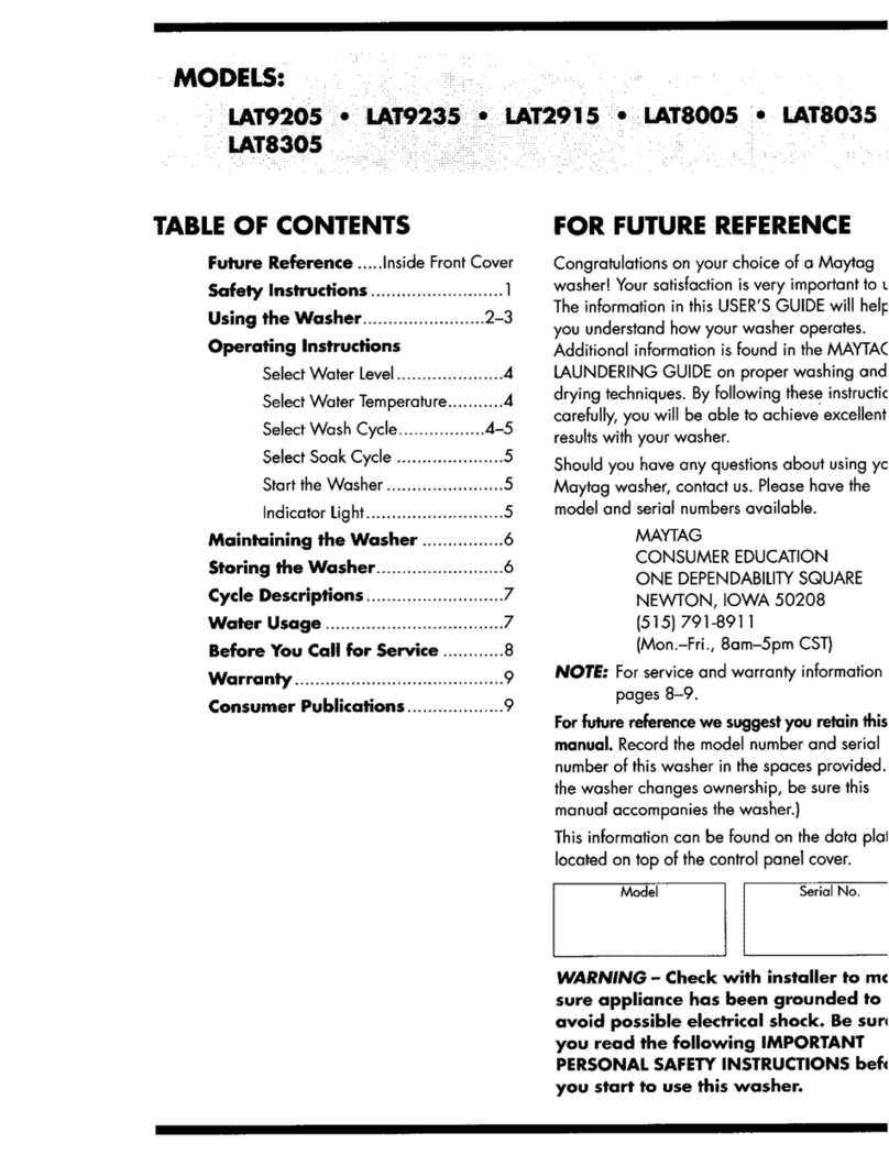 Maytag LAT8035AAE User manual