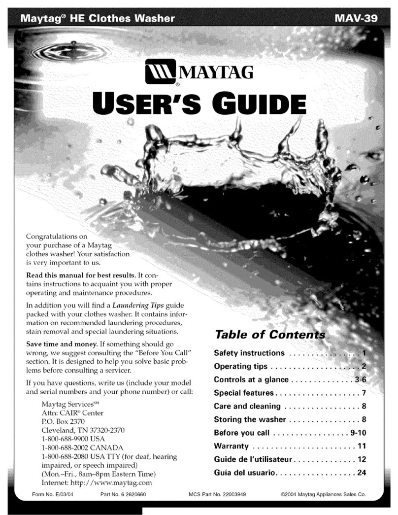 Maytag MAV7657EWW User manual