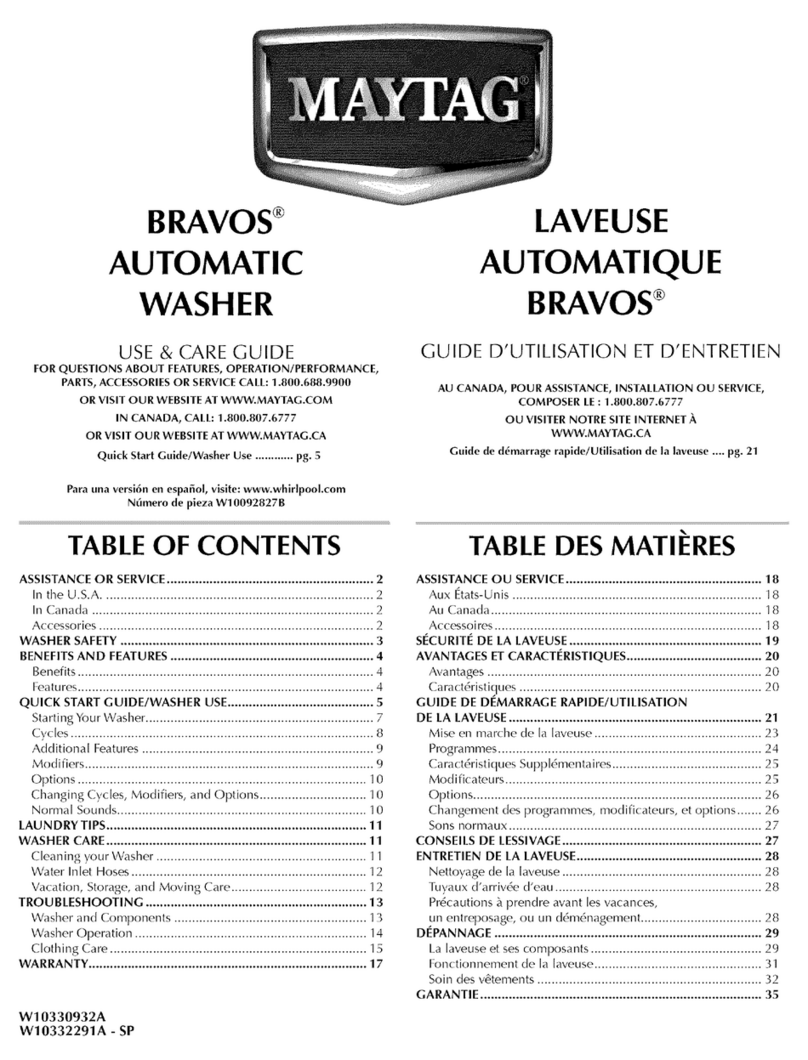 Maytag MVWB300WQ2 Use & care guide