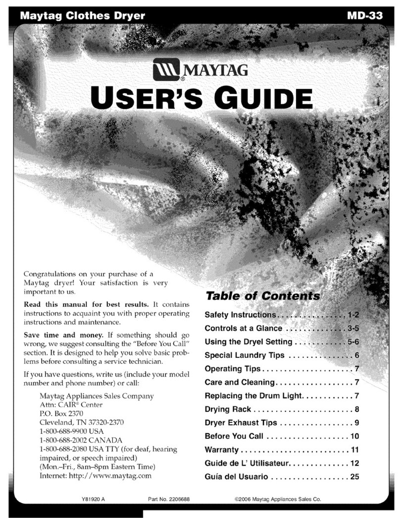 Maytag MDG7400AWQ User manual
