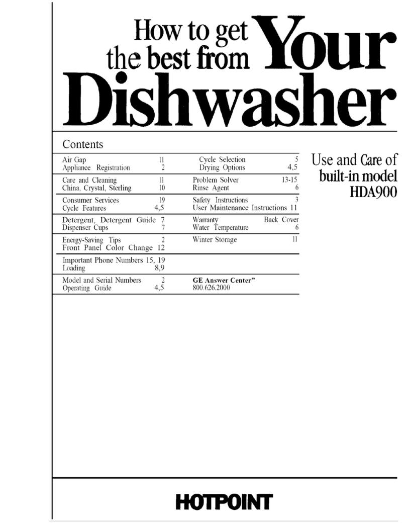 Hotpoint HDA900 Installation instructions