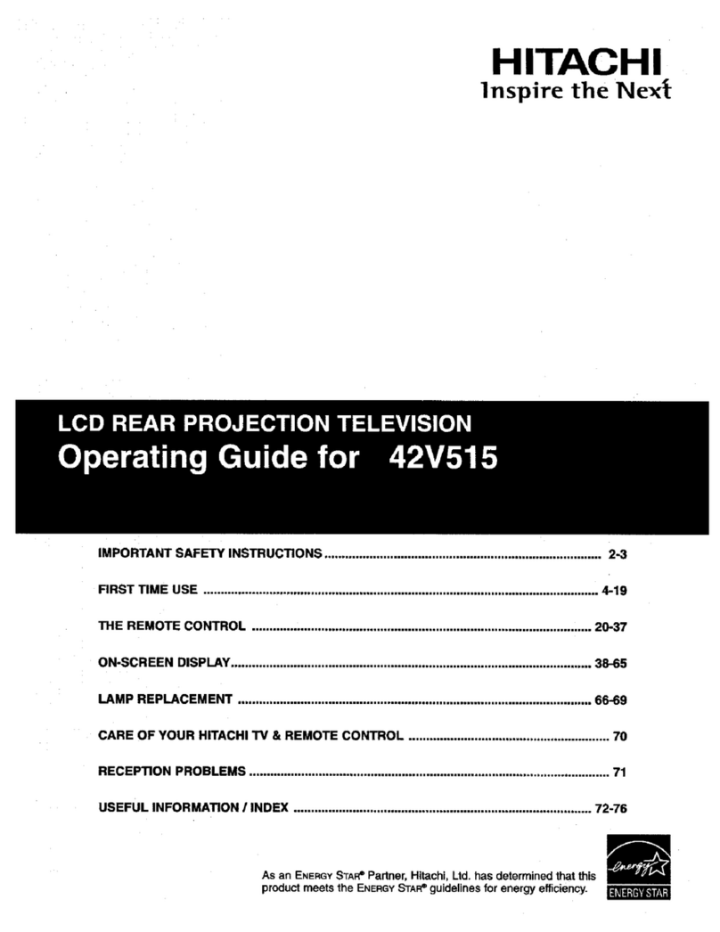 Hitachi 42V515 - 42" Rear Projection TV operating guide