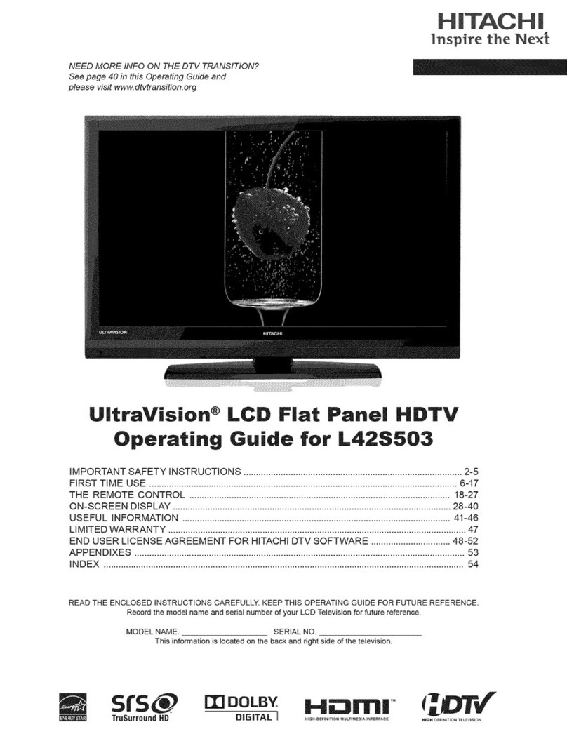 Hitachi UitraVision L42S503 User manual Hitachi UitraVision L42S503 User manual