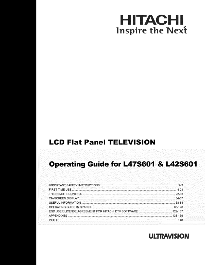 Hitachi UltraVision L42S601 User manual Hitachi UltraVision L42S601 User manual