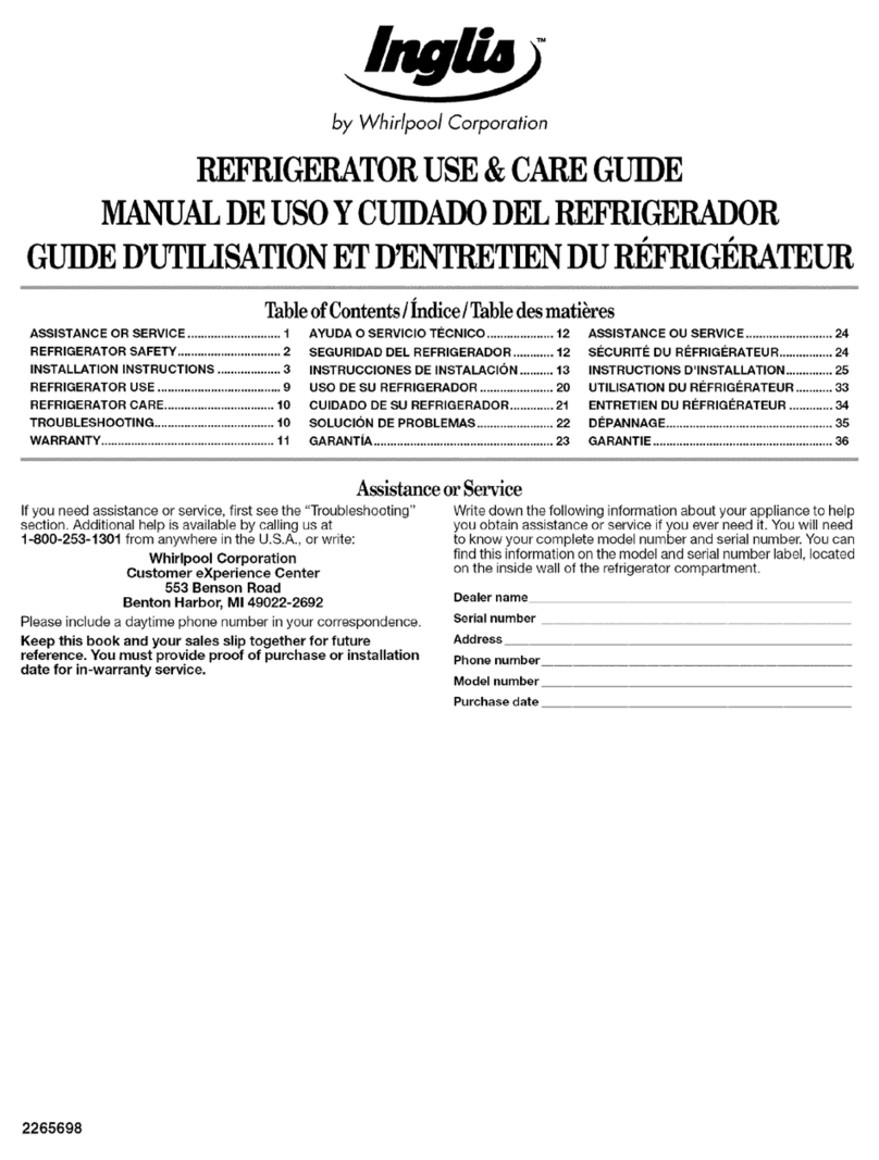 Inglis IT18SKXRD00 Use & care guide
