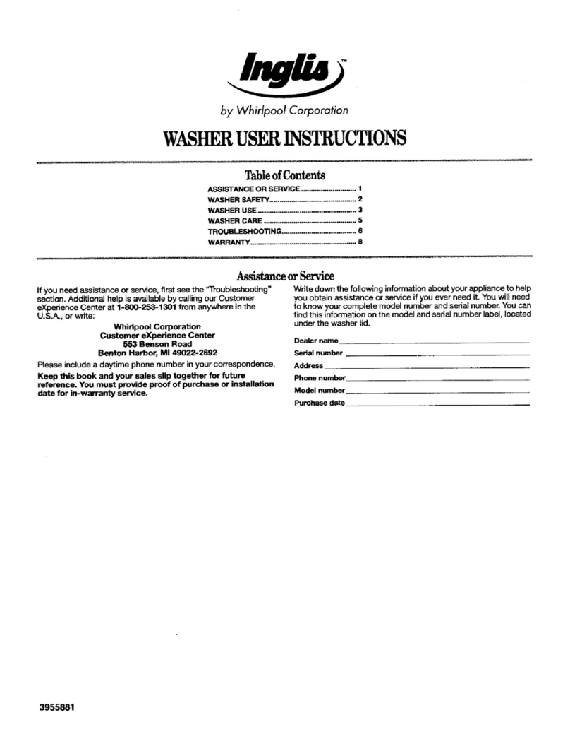 Inglis IAX4000RQ1 User instructions