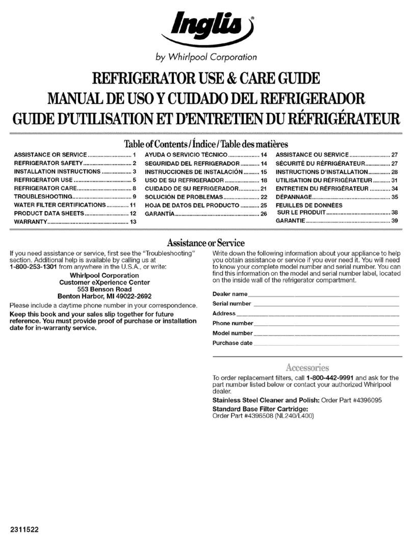 Inglis IS25CFXTQ00 Use & care guide Inglis IS25CFXTQ00 Use & care guide