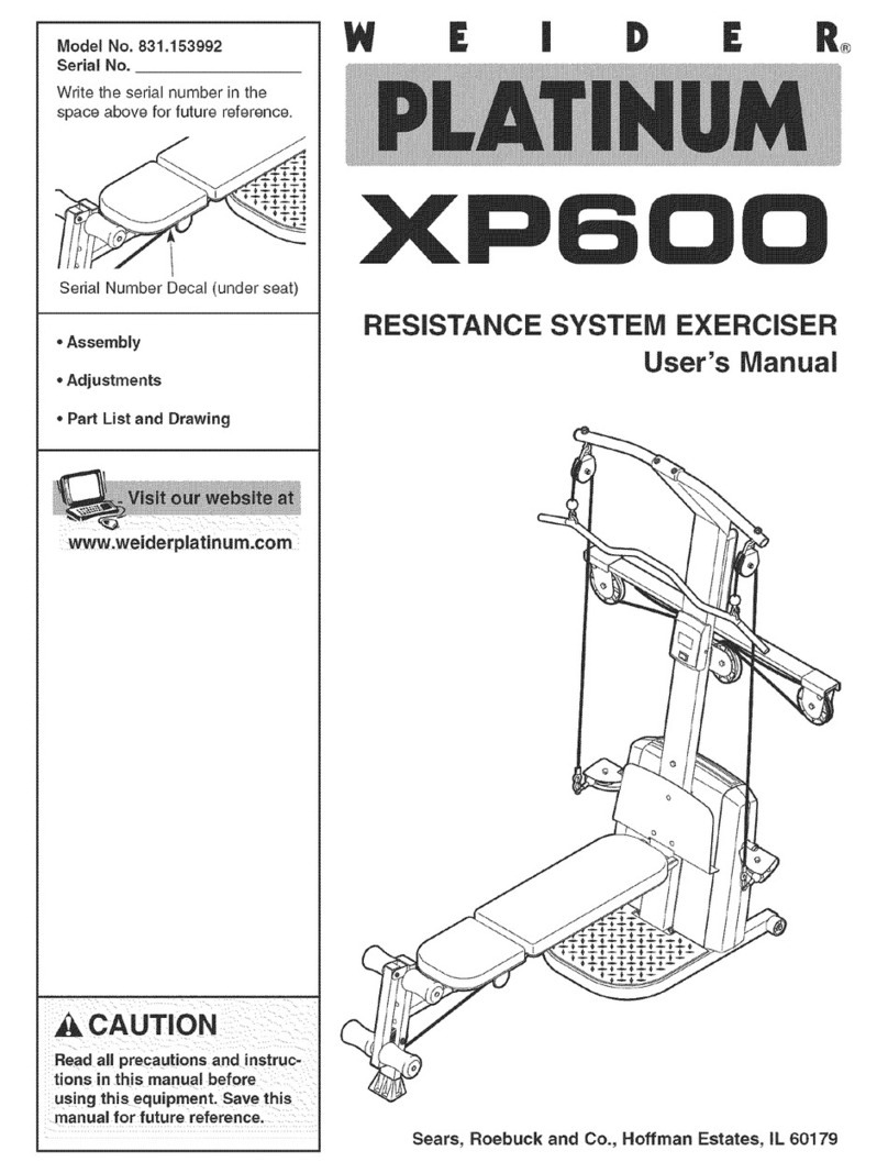 Weider Platinum XP600 user manual