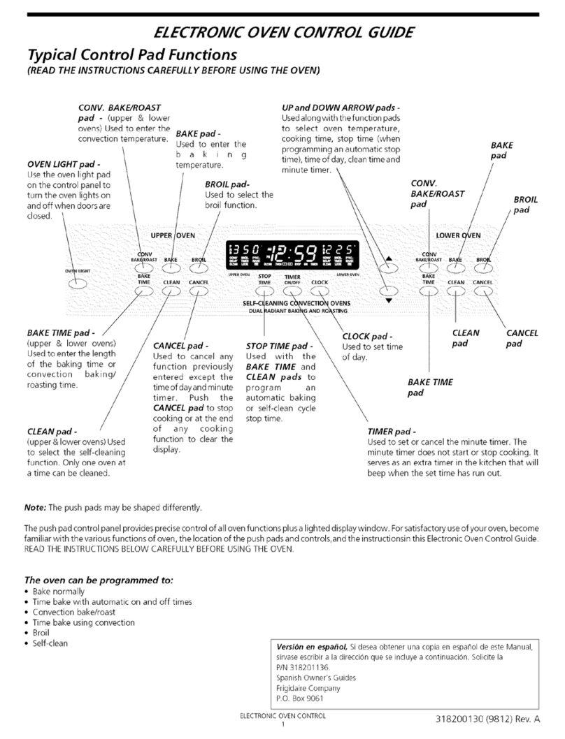 Frigidaire FEB27T6CSA Guide Use and maintenance manual