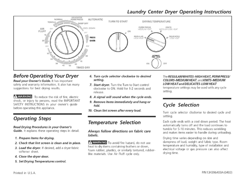 Frigidaire GLEH1642DS0 operating instructions Frigidaire GLEH1642DS0 operating instructions